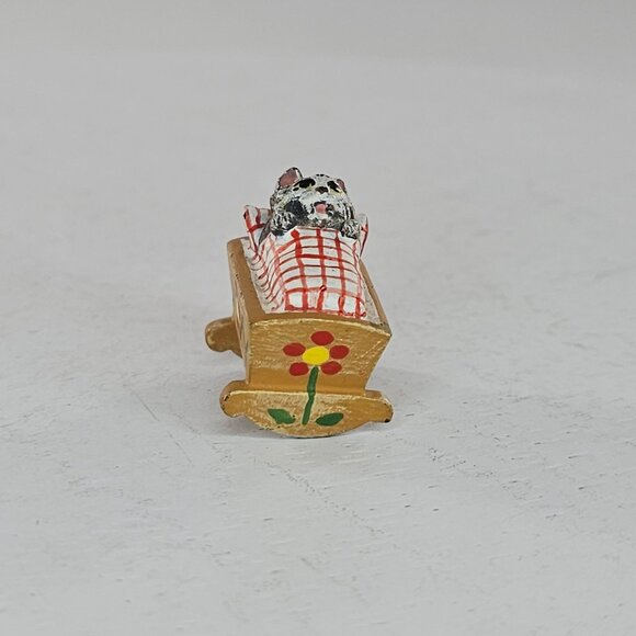 Fritz Bermann Vienna Bronze Cat In Cradle Cold Painted Kitten Tucked Into Bed - Picture 2 of 8